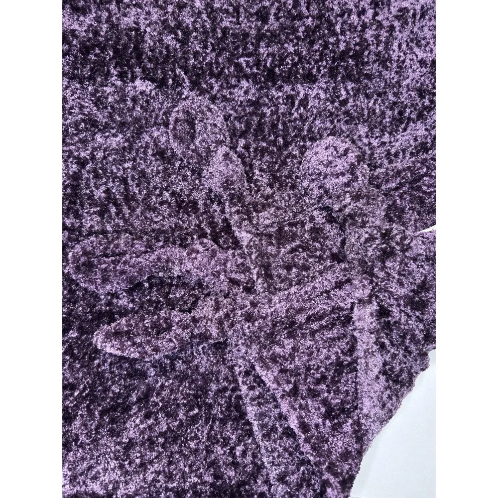 Pier 1 Throw Blanket Chenille PURPLE Soft Knotted Tie Boho Boucle Bed Couch